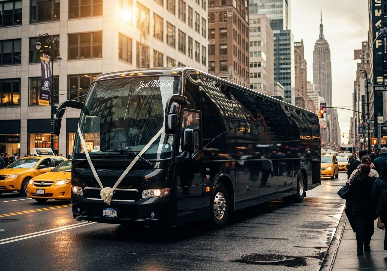 Charter bus for wedding in Manhattan